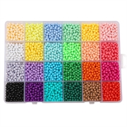 DIY perlesæt. 24 farver. 4 mm. 3600 perler